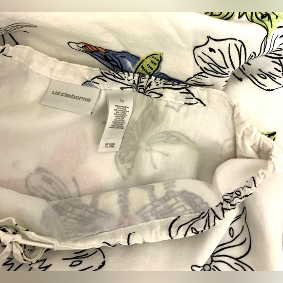 Liz Claiborne White Linen Skirt with Butterfly Print - Picture 8 of 13